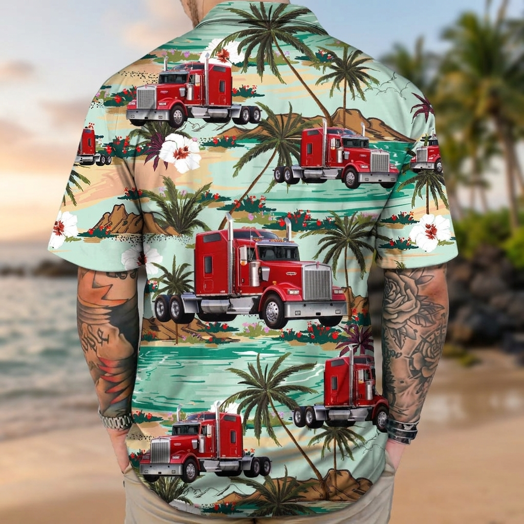 Upload Truck Photo Hawaiian Shirt,