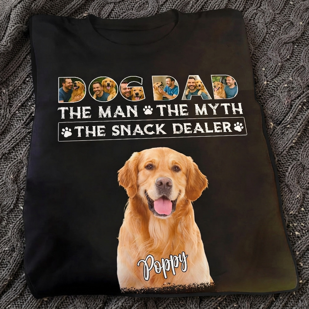Dog Dad The Man The Myth The Snack Dealer Custom Photo Dog Dad Shirt CH07