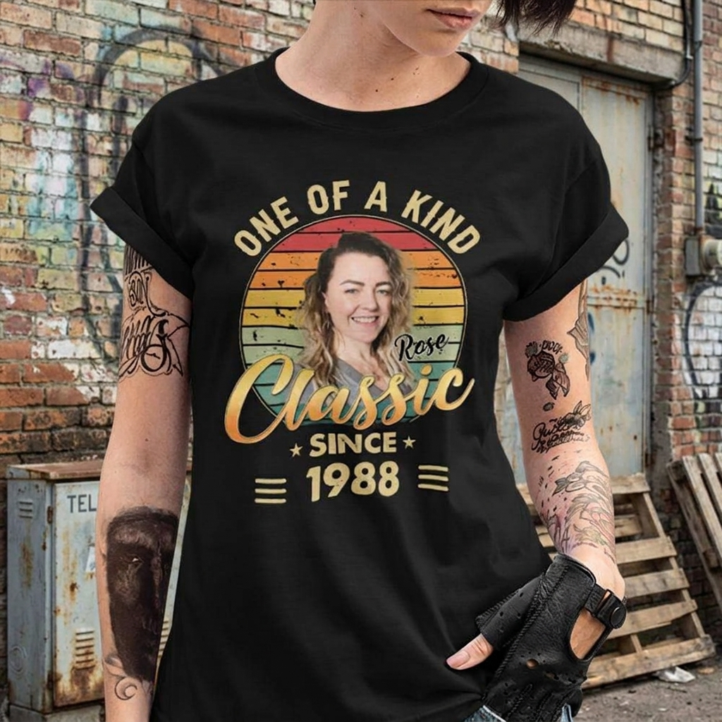One Of A Kind Classic Upload Photo Birthday Shirt