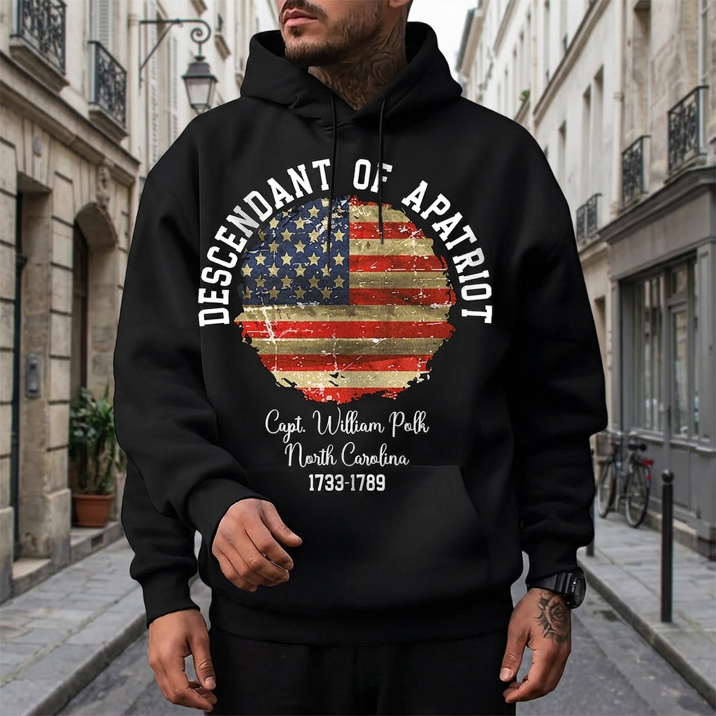 Custom Personalized Name Descendant Patriot T-Shirt — Patriotic Gift PA8YW