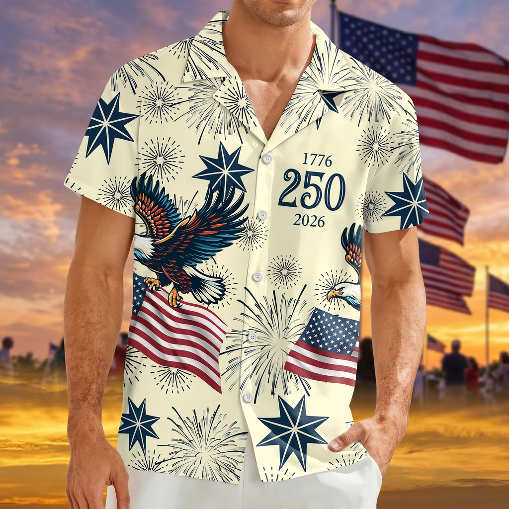 Personalized USA 250 Anniversary Eagle 1776-2026 Hawaii Shirt