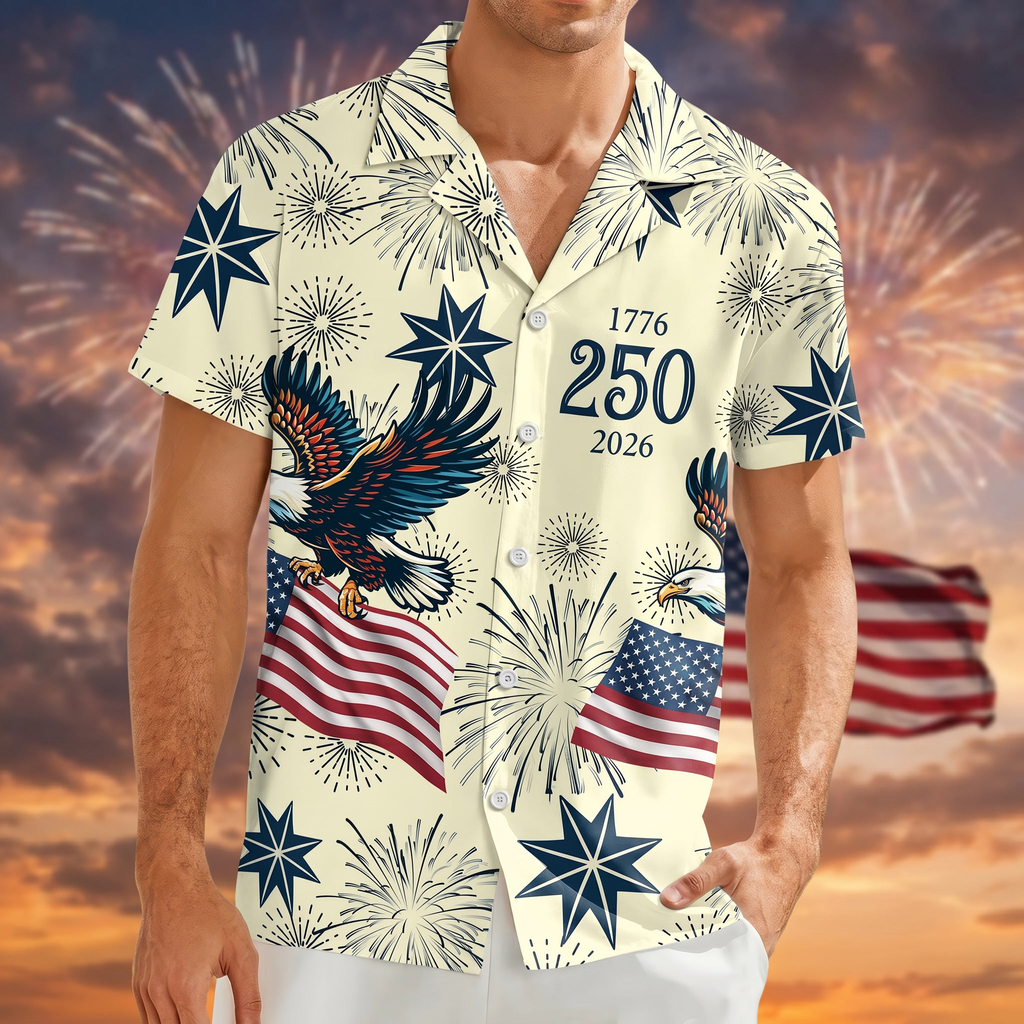Personalized USA 250 Anniversary Eagle 1776-2026 Hawaiian Shirt