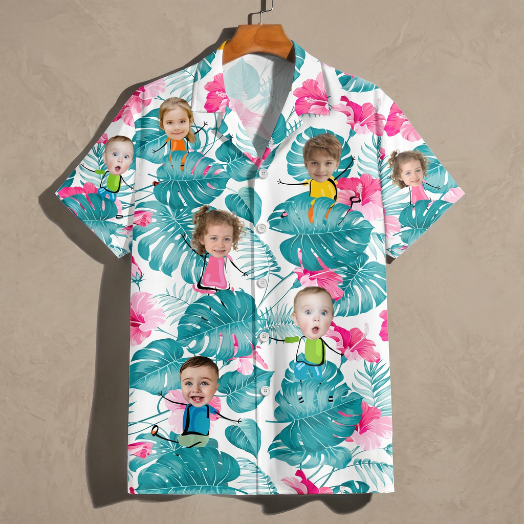 Custom Photo Funny Kids Personalized Hawaiian Shirt Family Gift