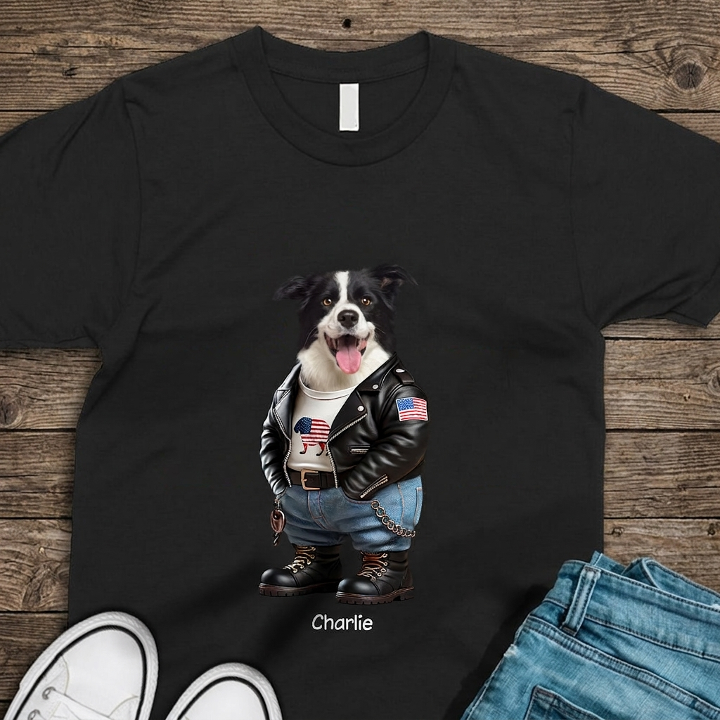 Custom Photo Cool Dog Cat Career Uniforms Dark Shirt For Pet Lovers