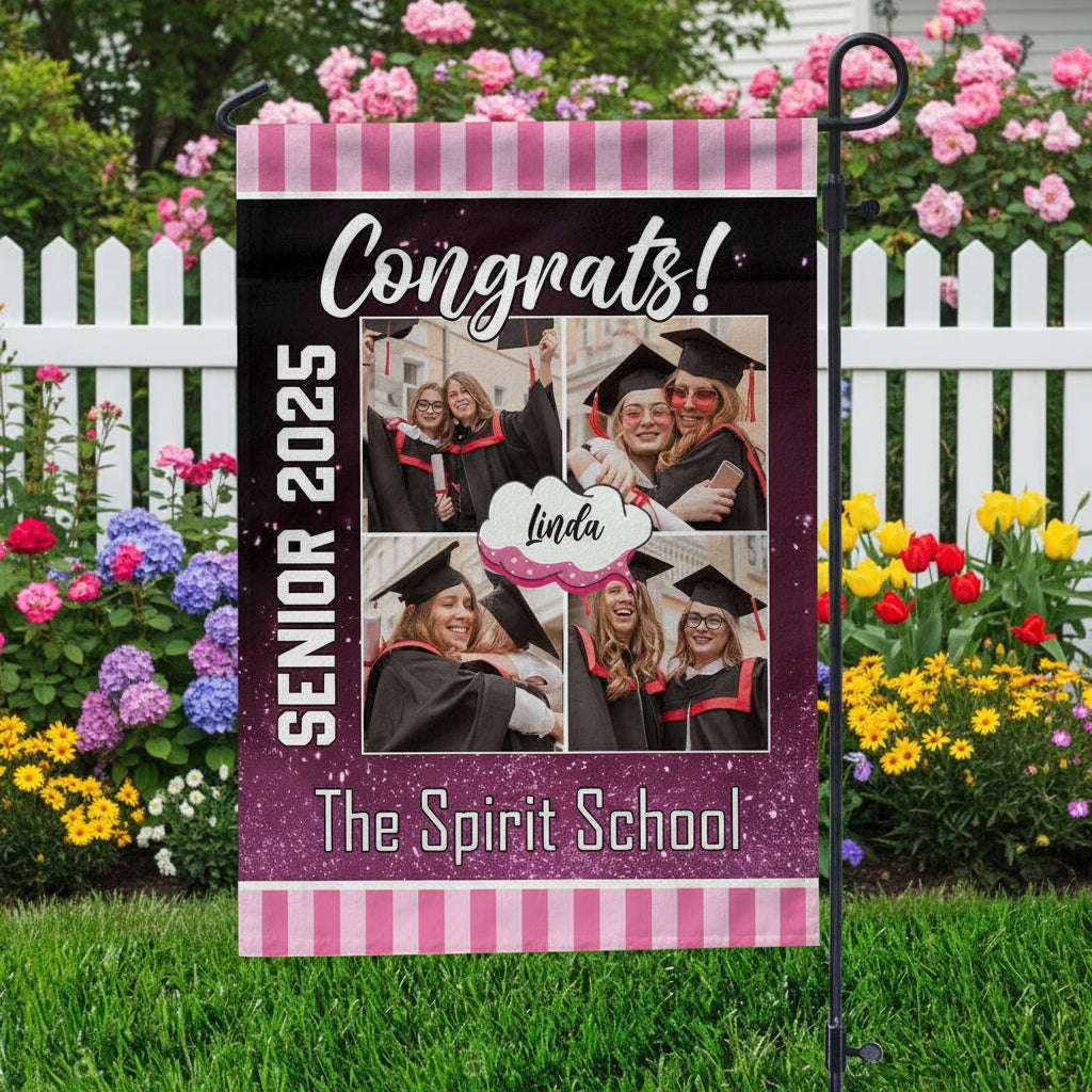 Custom Photo Congrats Graduation Garden Flag TA29
