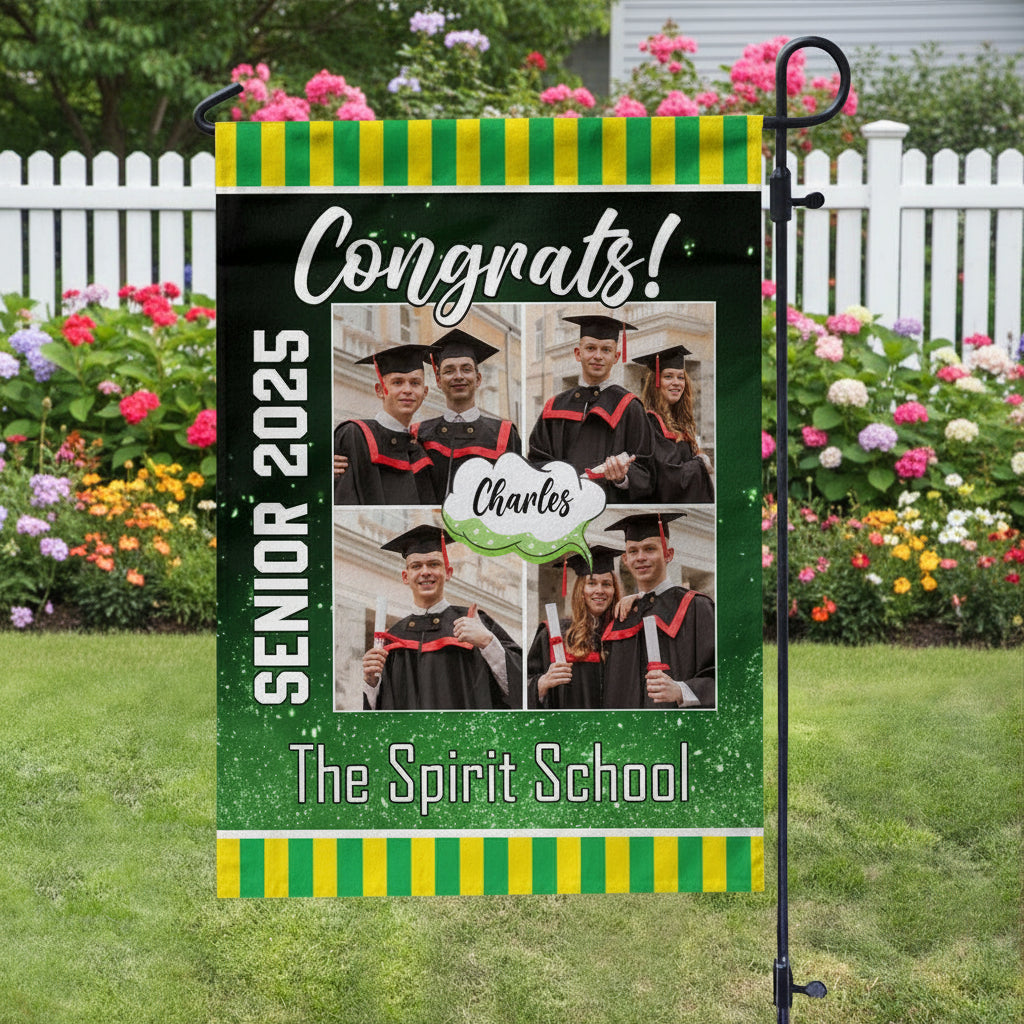 Custom Photo Congrats Graduation Garden Flag TA29