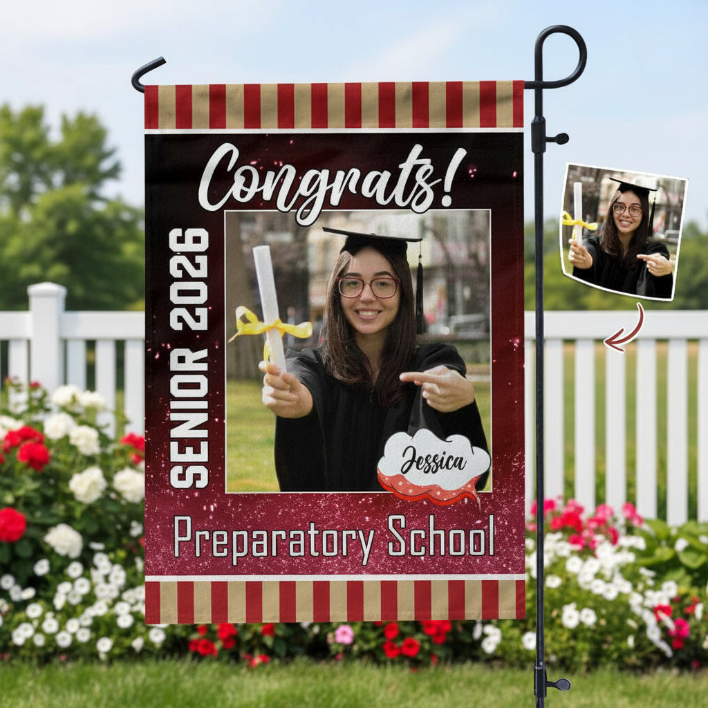 Custom Photo Congrats Graduation Garden Flag TA29