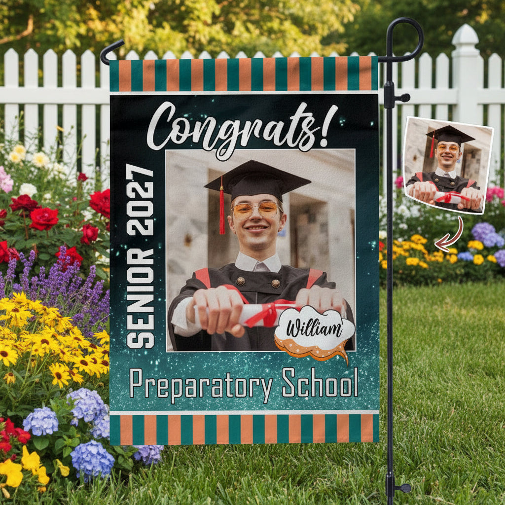 Custom Photo Congrats Graduation Garden Flag TA29