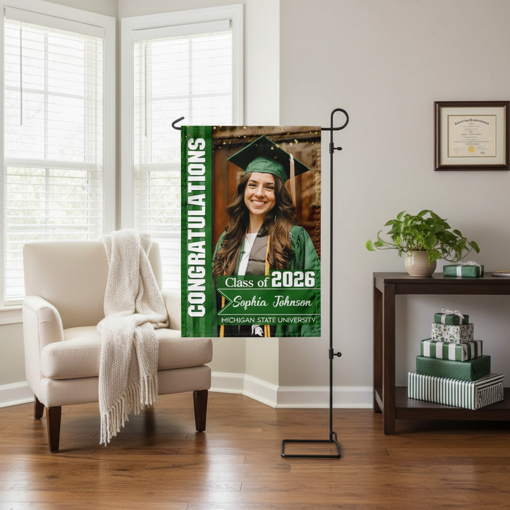 Custom Photo Congratulations Class Of 2026 Graduation Garden Flag