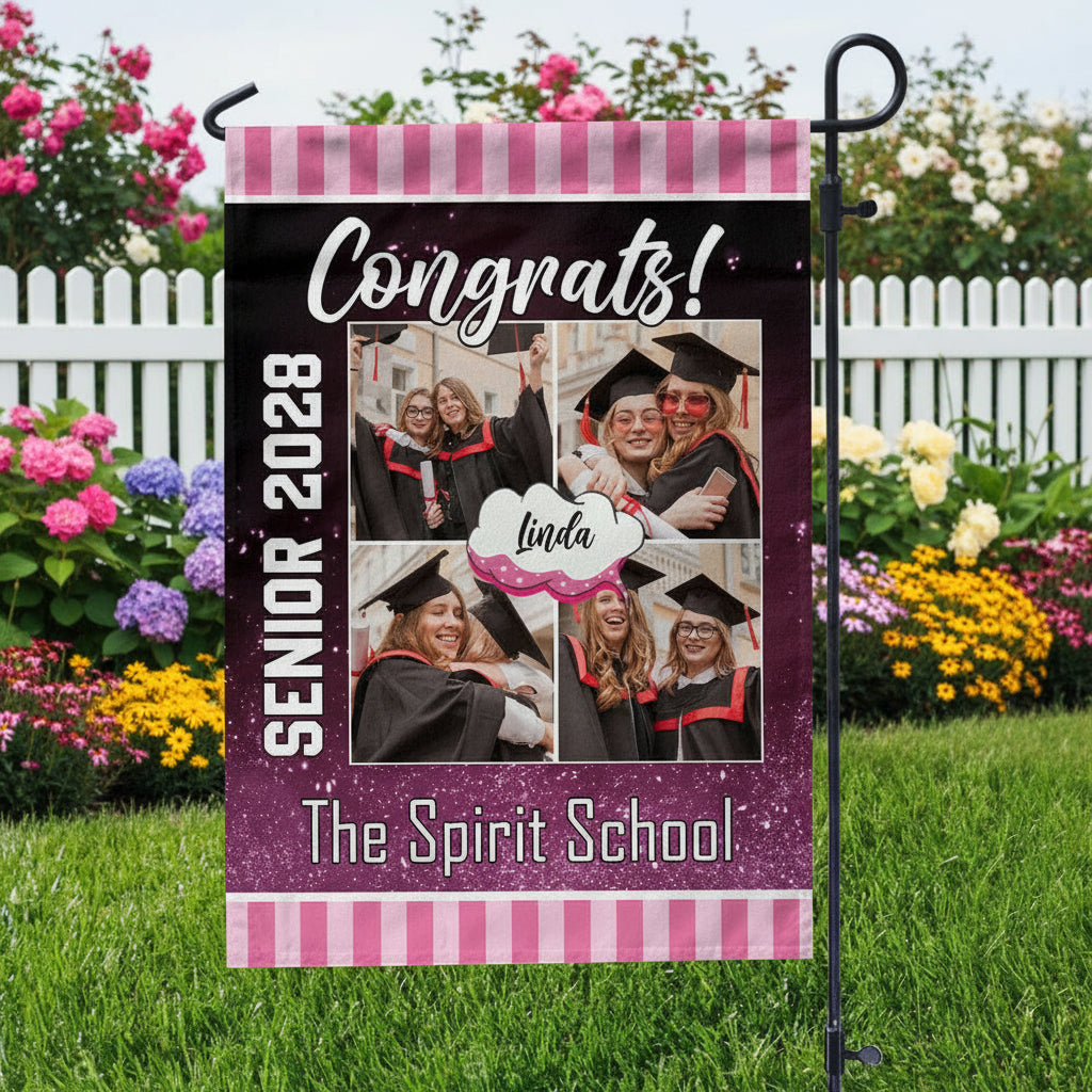 Custom Photo Congrats Graduation Garden Flag TA29