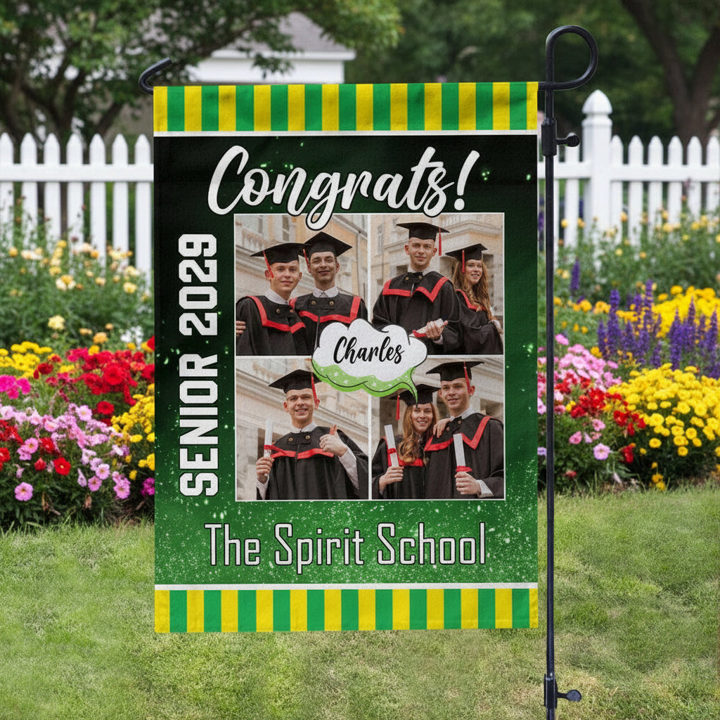 Custom Photo Congrats Graduation Garden Flag TA29