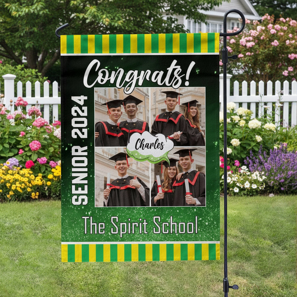Custom Photo Congrats Graduation Garden Flag TA29