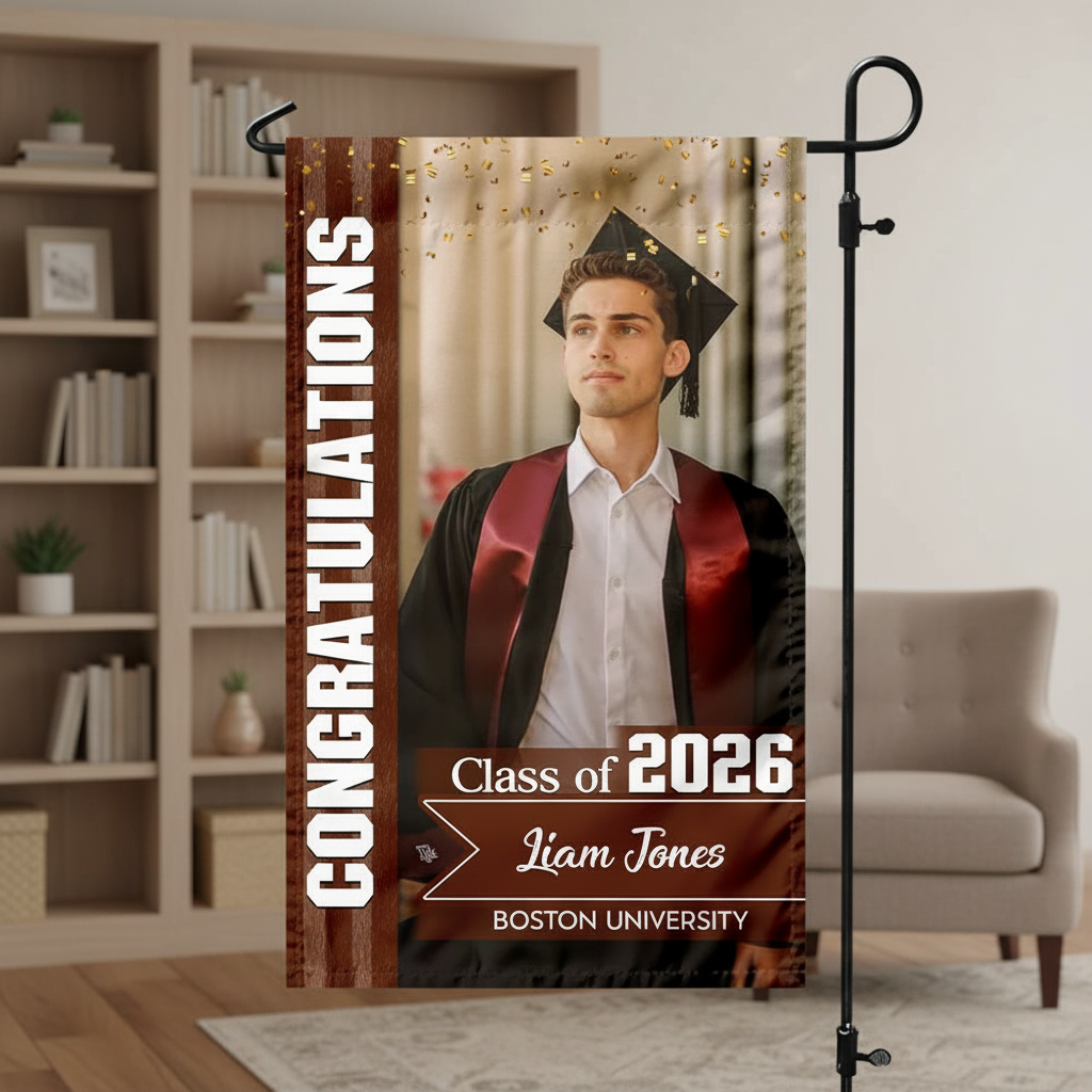 Custom Photo Congratulations Class Of 2026 Graduation Garden Flag