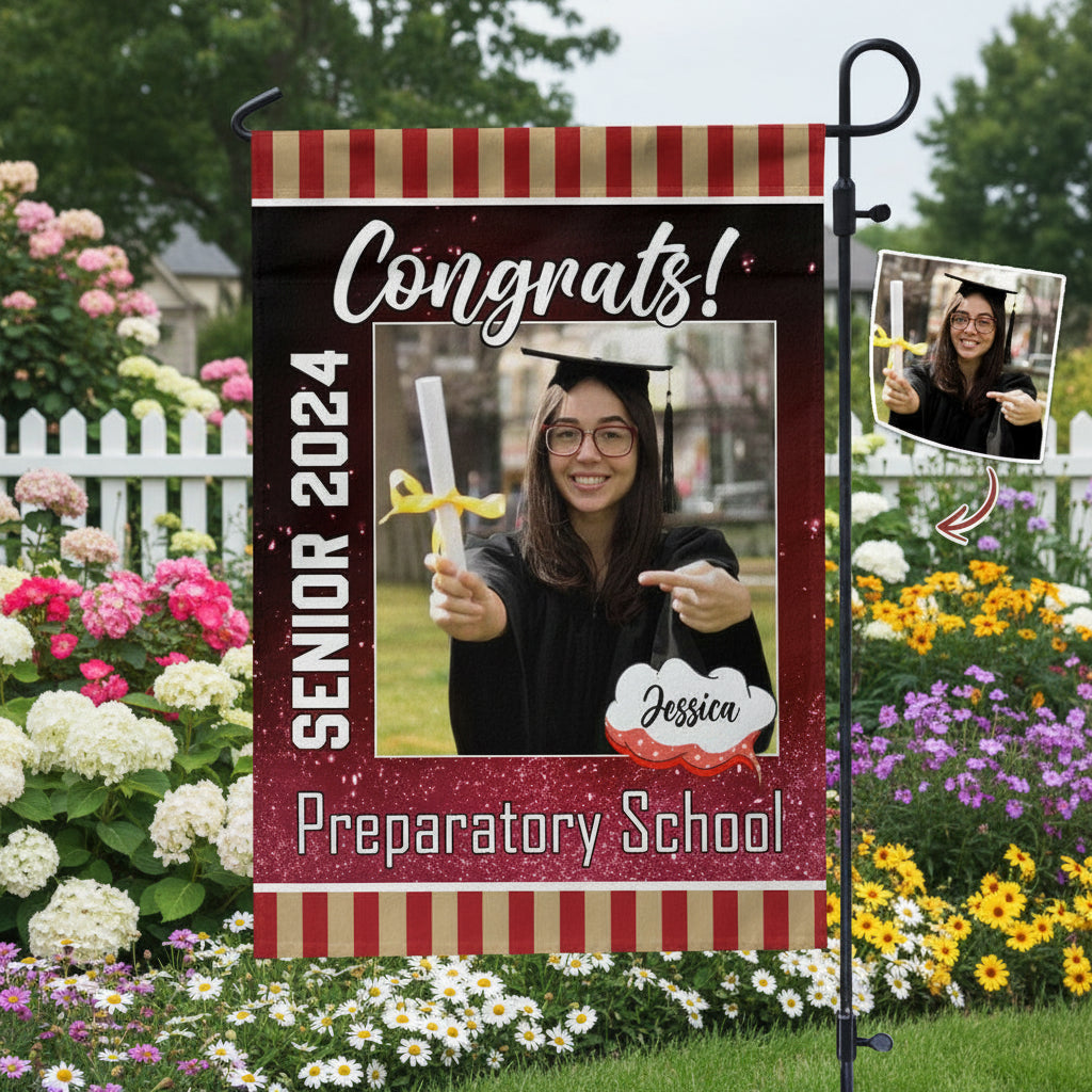 Custom Photo Congrats Graduation Garden Flag TA29