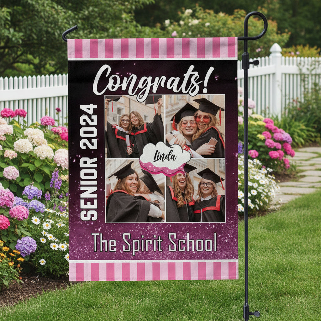 Custom Photo Congrats Graduation Garden Flag TA29
