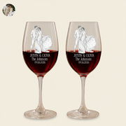 Custom Photo Couples Wedding Engaged Bachelor Party - Personalized Wine Glass NQPYB