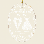 First Christmas As Mr & Mrs - Personalized Oval Glass Ornament 3TSFG