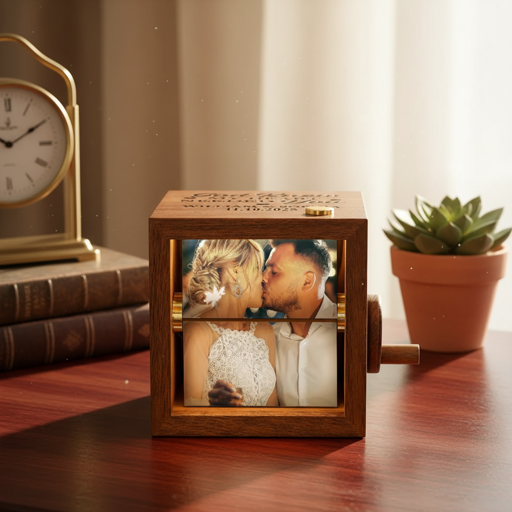 Custom Photo The Date We Became Mr & Mrs Wedding Couple - Personalized Flipbook Frame Animation Machine RFXP9