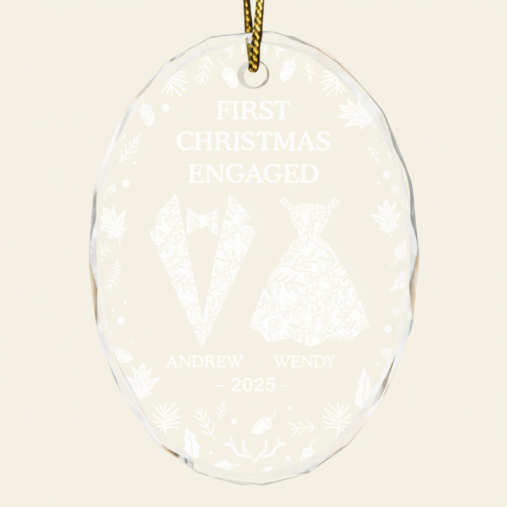 First Christmas As Mr & Mrs - Personalized Oval Glass Ornament 3TSFG