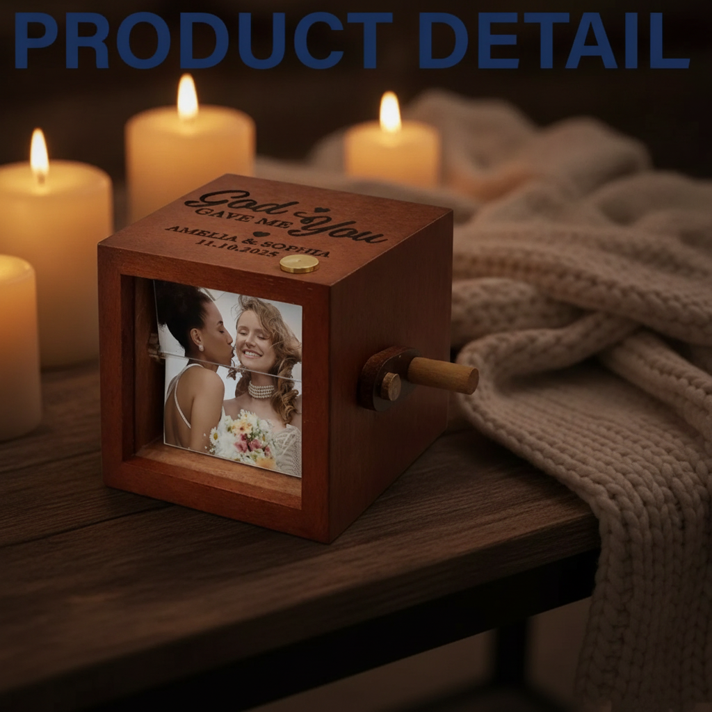 Custom Photo The Date We Became Mr & Mrs Wedding Couple - Personalized Flipbook Frame Animation Machine RFXP9