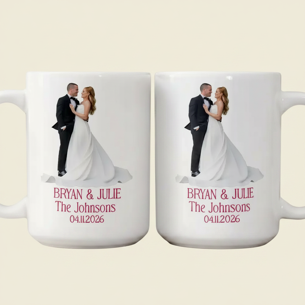 Custom Photo Couples Wedding Engaged Bachelor Party - Personalized Mug 5O6UL