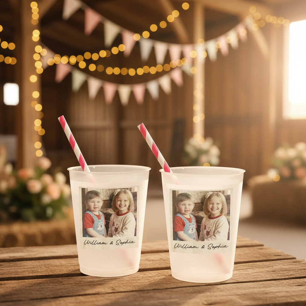 Custom Photo Vintage Couples Wedding Engaged Bachelor Party - Personalized Frosted Cups N7O5X
